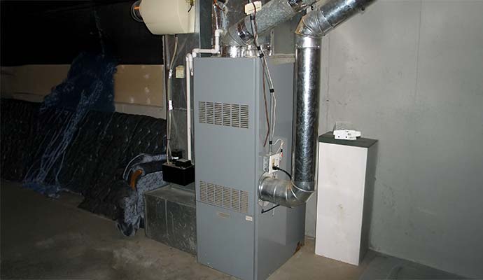 A basement furnace unit