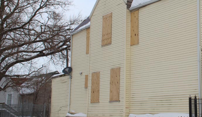 Board-up service for storm damaged property