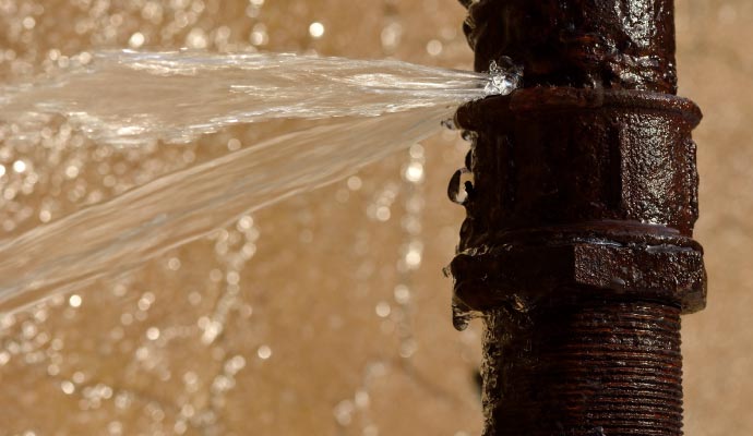 Broken water pipe