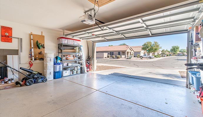 Clean and open garage interior