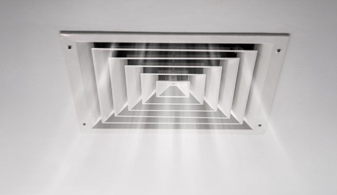 Clean ceiling air vent with fresh airflow