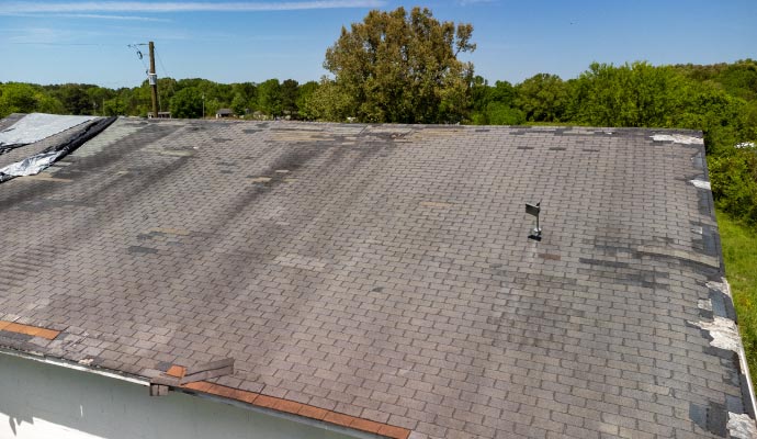 Damaged roof