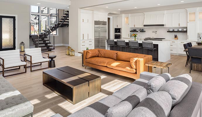 Clean living room space Clean living room space
