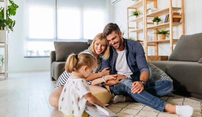 Family enjoying better air quality Family enjoying better air quality