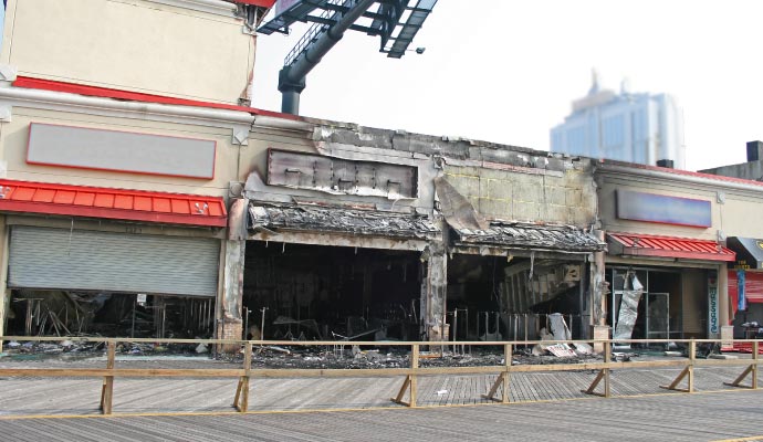 Fire damage in commercial space