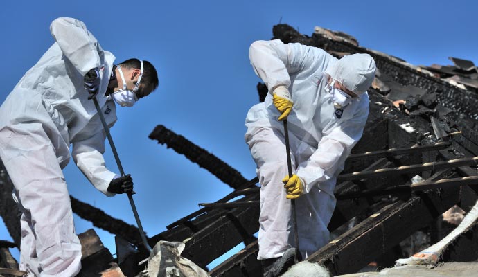 Residential area fire restoration service