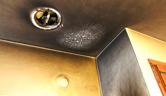 Smoke damage on ceiling