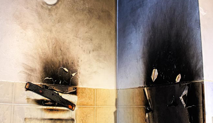 Smoke damaged wall Smoke damaged wall
