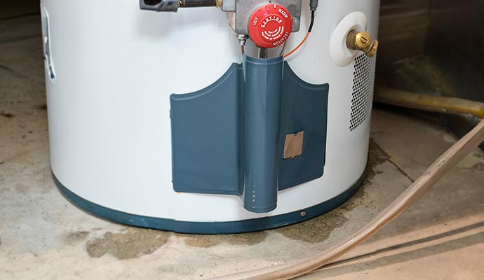 Gas water heater leaking water