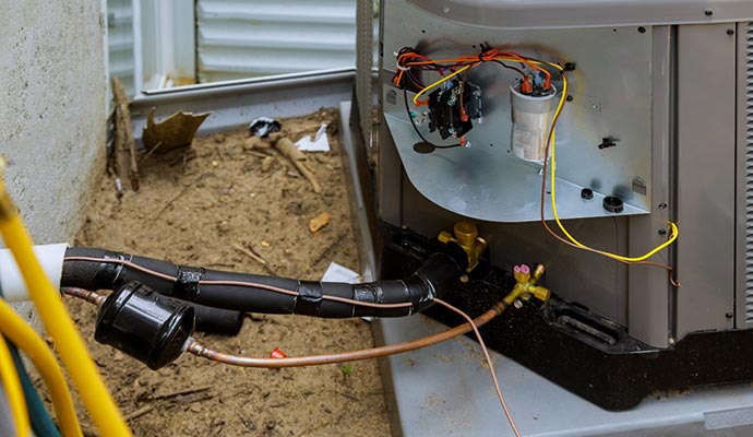 HVAC ac unit refrigerant lines