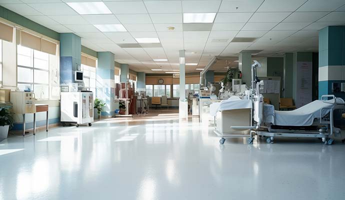 Inside view of a clean hospital