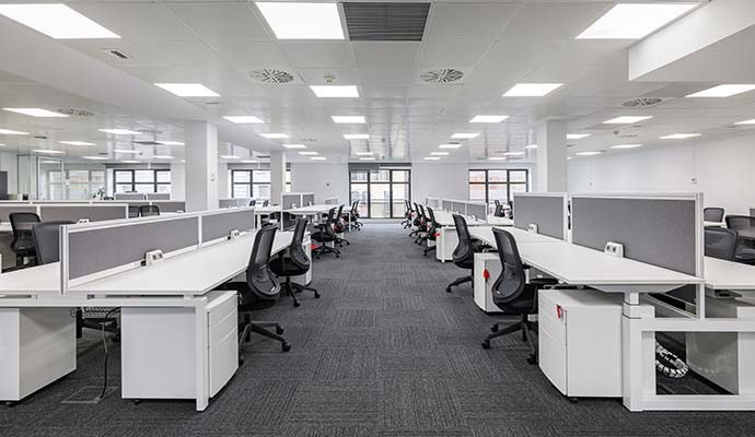 Inside view of a clean office space