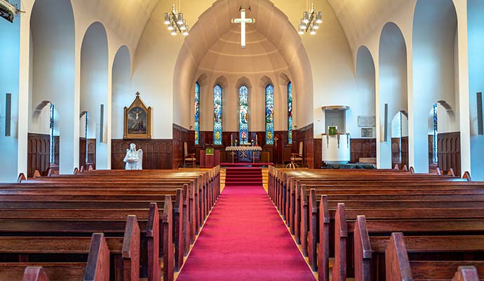 Inside view of a clean church