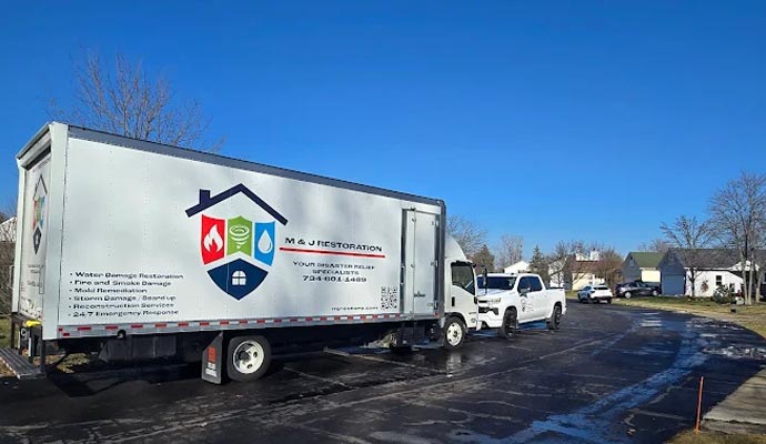 M&J Restoration service vehicle