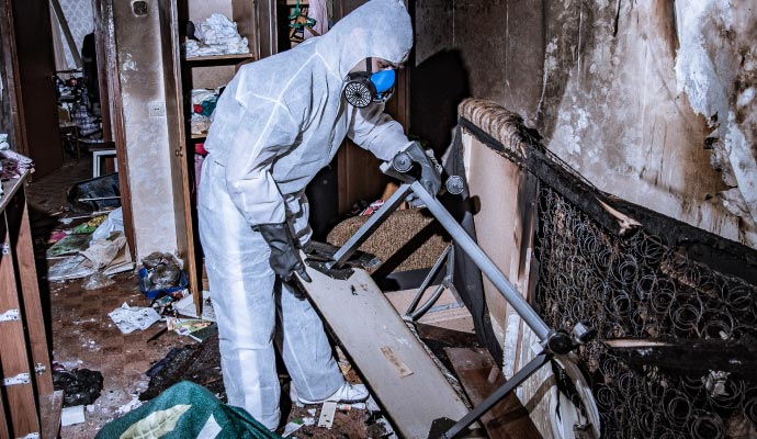 Residential area fire restoration service