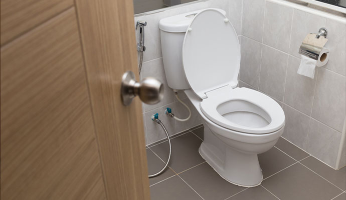 Newly installed toilet