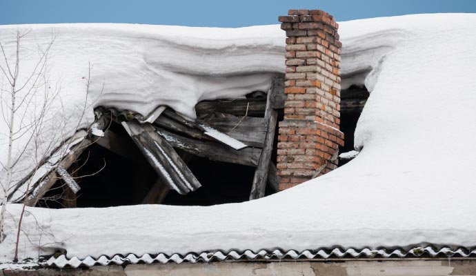 Snow damaged property