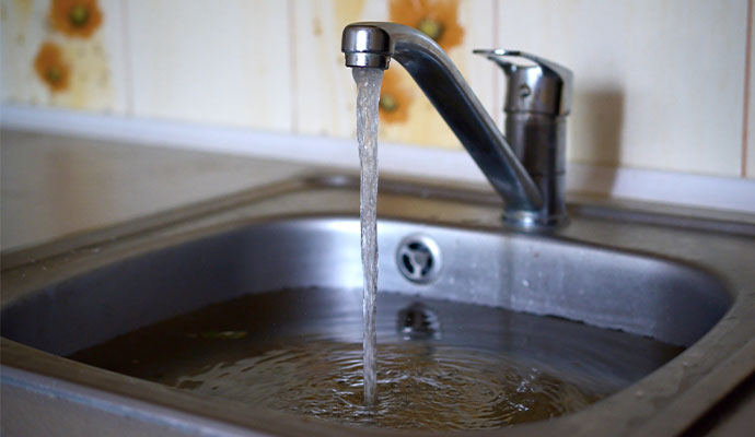 Clogged kitchen sink
