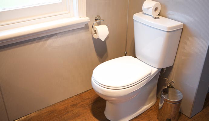 Installed clean toilet Installed clean toilet
