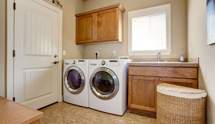Laundry room with washer and dryer