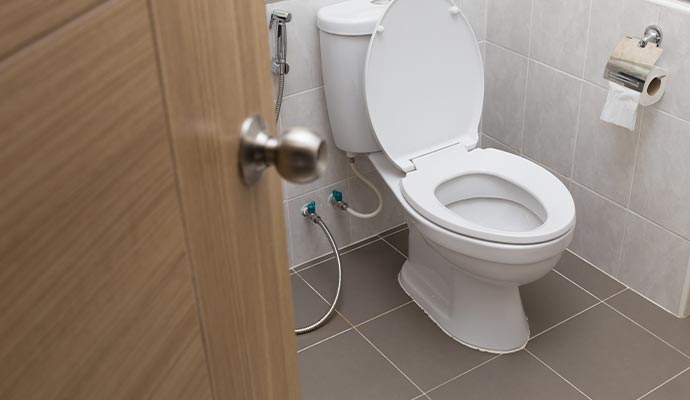 Newly installed toilet Newly installed toilet