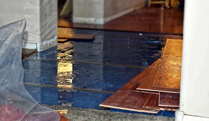 Water damaged wooden floor Water damaged wooden floor
